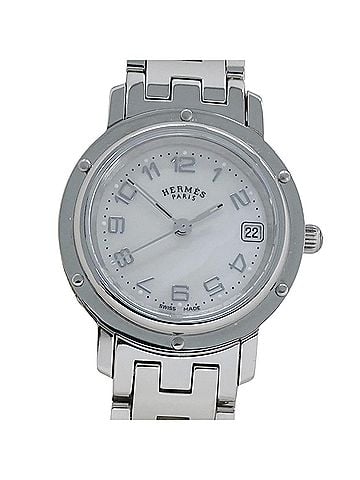 Hermès Hermes HERMES Women's Watch, Brand Clipper Date, Shell, Quartz, Stainless Steel (SS), CL4.210, Silver (view 2)