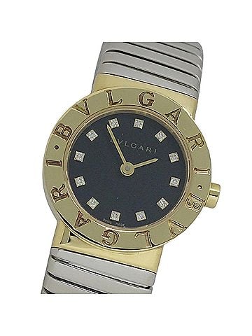 Bvlgari Bulgari BVLGARI Women's Watch, Brand: Tubogas, 12-Diamond Quartz Movement, 750YG (Yellow Gold) and 18K Stainless Steel (SS), Size L, Bangle, Round. (BB232T) (view 1)