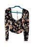 Free People Floral Black Multi Color Short Sleeve Blouse Size XS - photo 2
