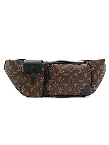 Louis Vuitton LOUIS VUITTON Monogram Macassar Christopher Bum Bag Belt Body Waist Shoulder M45337 (view 1)