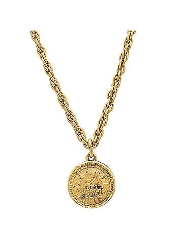 Chanel CHANEL 31 RUE CAMBON Coin Motif Round Plate Chain Necklace Pendant GP Gold (view 2)