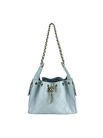 Chanel Chanel CHANEL Shoulder Bag CHANEL25 Caviar Leather Light Blue Women's z10581 (view 1)