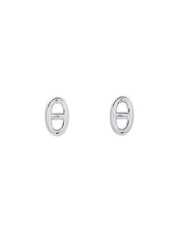 Hermès Hermes Farandole Earrings, Chaine d'Ancre Motif, TPM SV925 Silver, HERMES Stud (view 1)