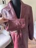 Phase Two 100% Leather Burgundy Coat Size M - photo 5