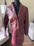 Phase Two 100% Leather Burgundy Coat Size M - photo 4