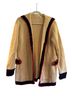Chateau 100% Wool Ivory Red Blue Coat Size M - photo 1