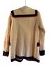 Chateau 100% Wool Ivory Red Blue Coat Size M - photo 2