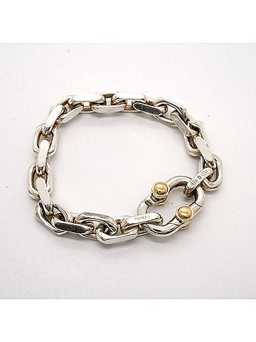 Tiffany & Co. Tiffany &amp; Co. Makers Wide Chain Bracelet, 18K Yellow Gold (KYG), Sterling Silver 925, for Men and Women (view 2)