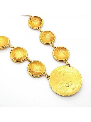 Chanel Chanel Necklace, Coco Mark Circle, GP Plated Gold, Women's (view 2)