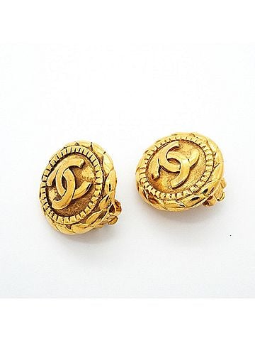 Chanel Chanel earrings, Coco Mark, GP plated, gold, women's. (view 2)