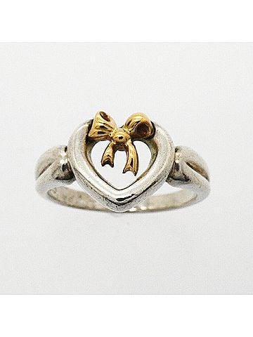 Tiffany & Co. Tiffany &amp; Co. Heart Ribbon Ring, 18K Yellow Gold (KYG), Sterling Silver 925, Women's (view 2)