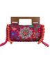 Zara Floral Multi Color Pink Green Orange Leather Clutch One size - photo 1