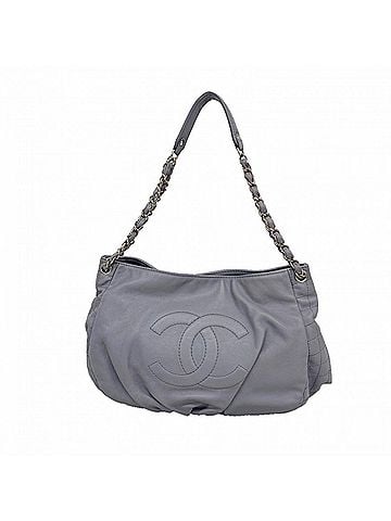 Chanel Chanel Tote Bag/Chain Tote, Matelassé, Caviar Leather, Blue-Gray, Women's, OP13422 (view 1)