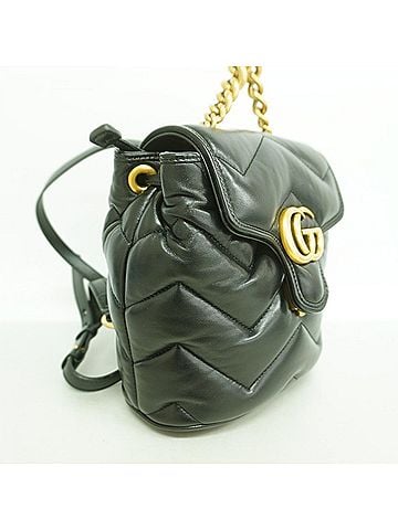 Gucci Gucci GG Marmont Backpack 777253 Leather Black Women's OP014968 (view 2)