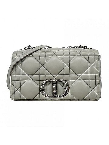 Christian Dior Christian Dior Cannage Caro Shoulder Bag, Leather, Gray, Women's OP014014 (view 1)