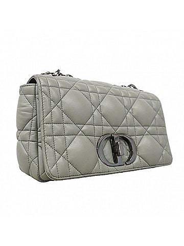 Christian Dior Christian Dior Cannage Caro Shoulder Bag, Leather, Gray, Women's OP014014 (view 2)