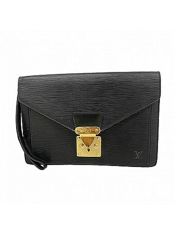 Louis Vuitton Louis Vuitton Epi Leather Clutch Bag, Pochette Sellier Dragonne, M52612, Noir (Men's), OP012674 (view 1)