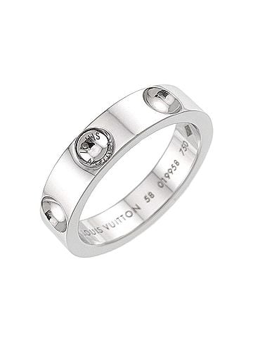 Louis Vuitton Louis Vuitton Petit Bague Empreinte Ring #58, 18K WG (White Gold 750) (view 1)