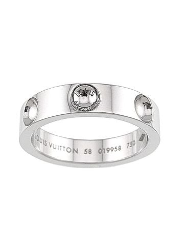 Louis Vuitton Louis Vuitton Petit Bague Empreinte Ring #58, 18K WG (White Gold 750) (view 2)