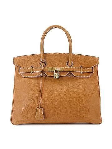 Hermès Hermes Birkin 35, Ardennes Natural Leather, Handbag, ?Z Stamp, Made in 1996, Gold Hardware. (view 1)
