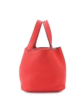 Hermès Piko Hermes Picotin Lock 22 MM Handbag, Taurillon Clemence Leather, Rose Jaipur, C Stamp, Silver Hardware. (view 1)