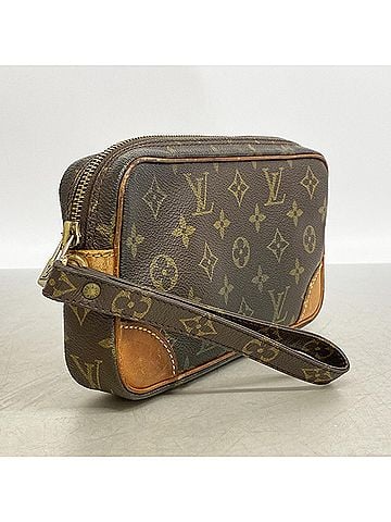 Louis Vuitton Louis Vuitton Monogram Marly Dragonne PM Clutch Bag M51827 Brown Men's (view 2)