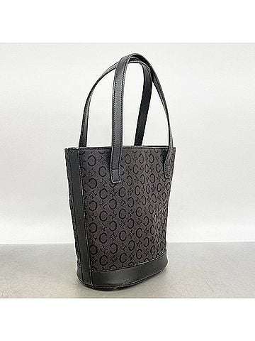 Céline Celine C Macadam Canvas Handbag, Black, Women's (view 2)