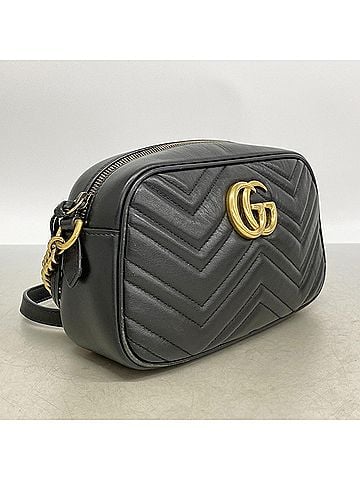 Gucci Gucci GG Marmont Shoulder Bag 447632 Leather Black Women's (view 2)