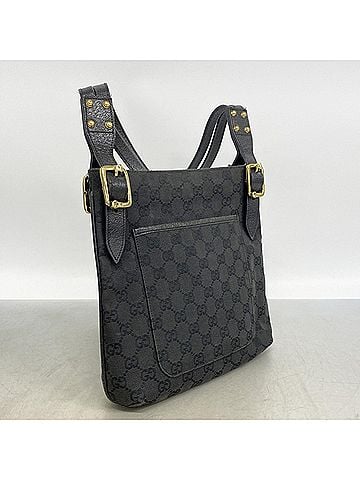 Gucci Gucci Shoulder Bag GG Canvas 115514 Black Women's (view 2)