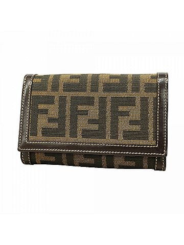 Fendi Fendi Zucca Nylon Canvas Wallet, Brown, Women's (view 1)