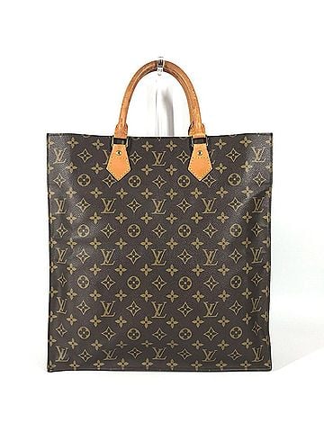 Louis Vuitton LOUIS VUITTON M51140 Monogram Sac Plat Bag, Vertical Tote Handbag, Canvas, Men's/Women's, Brown (view 2)