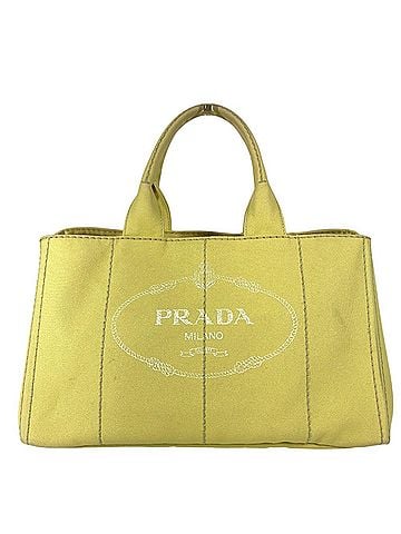 Prada PRADA Canapa Logo Tote Bag, Handbag, Canvas, Men's/Women's, Yellow (view 1)