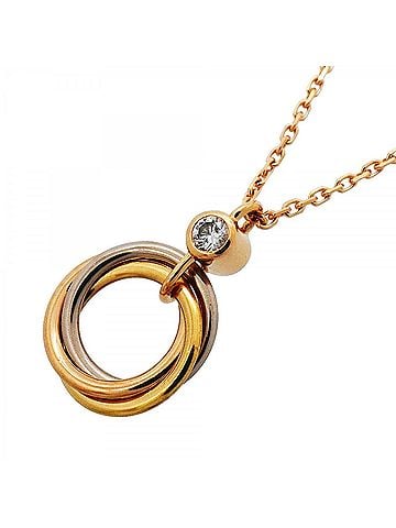 Cartier Cartier Baby Trinity Necklace, 1PD (1 diamond), available in 18K Yellow Gold (KYG), White (18KWG), and Pink (18KPG). (Women's) (view 1)