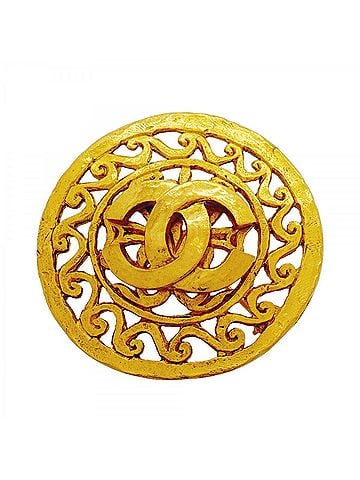 Chanel Chanel Brooch, Coco Mark Circle, GP Plated Gold, Women's (view 1)