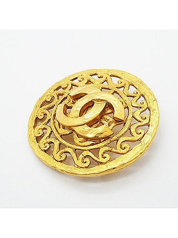 Chanel Chanel Brooch, Coco Mark Circle, GP Plated Gold, Women's (view 2)