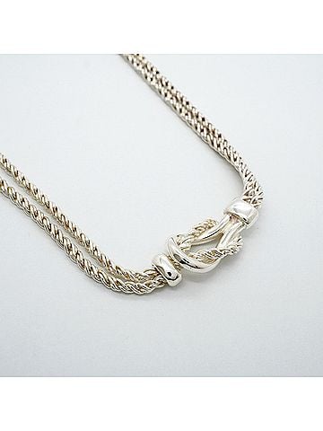 Tiffany & Co. Tiffany &amp; Co. Necklace, Center Knot Double Rope, Sterling Silver 925, Women's (view 2)