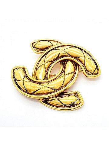 Chanel Chanel Brooch, Coco Mark, Matelassé, GP Plated, Gold, Women's (view 2)