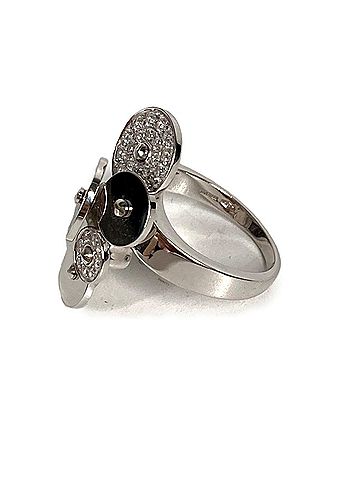 Bvlgari BVLGARI Bulgari Diamond Cycladi Logo 18K Gold Ring WG750 Women's Silver 1 (view 2)