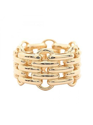 Chanel Chanel chain motif ring, gold plated (GP), women's jewelry, tone. (view 2)