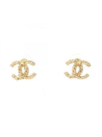 Chanel Chanel Coco Mark Earrings, Gold Plated (GP), Women's, Tone (view 1)