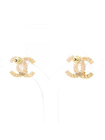Chanel Chanel Coco Mark Earrings, Gold Plated (GP), Women's, Tone (view 2)