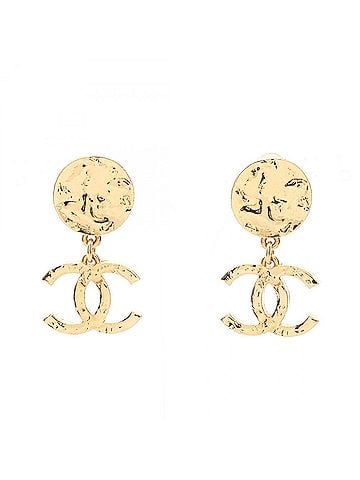 Chanel Chanel Coco Mark Earrings, Gold Plated (GP), Women's, Tone (view 1)