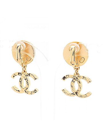 Chanel Chanel Coco Mark Earrings, Gold Plated (GP), Women's, Tone (view 2)