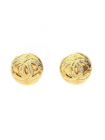 Chanel Chanel Coco Mark Earrings, Gold Plated (GP), Women's, Tone (view 1)