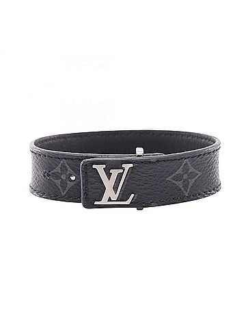 Louis Vuitton Louis Vuitton LOUIS VUITTON Bracelet LV Slim Monogram Eclipse Accessory Leather Men's Black M6456 (view 1)
