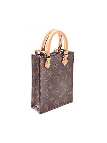 Louis Vuitton Louis Vuitton Petite Sac Plat Monogram 2-Way Handbag, Coated Canvas and Leather, Women's, Brown, M69442 (view 2)