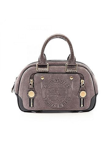 Louis Vuitton Louis Vuitton Stamp Bag Bowling PM Handbag, Suede Leather, Women's, Gray/Black, M95239 (view 1)