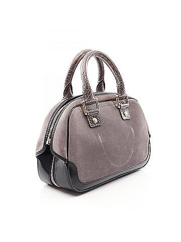 Louis Vuitton Louis Vuitton Stamp Bag Bowling PM Handbag, Suede Leather, Women's, Gray/Black, M95239 (view 2)