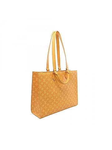 Louis Vuitton Louis Vuitton Sac Plat 24H Tote Bag Handbag, Coated Canvas and Leather, Monogram Heritage, Men's, Yellow, M12683 (view 2)