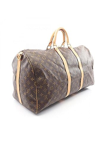 Louis Vuitton Louis Vuitton Keepall Bandoulière 55 Monogram 2-Way Boston Bag/Handbag, Coated Canvas and Leather, Men's/Women's, Brown, M41414 (view 2)